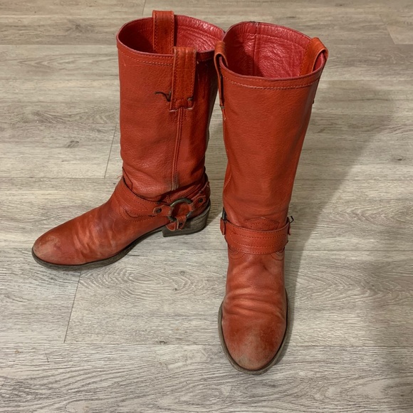 Frye Carson Harness Distressed Boots - Picture 8 of 11